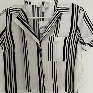 Forever 21 black and white striped button down
